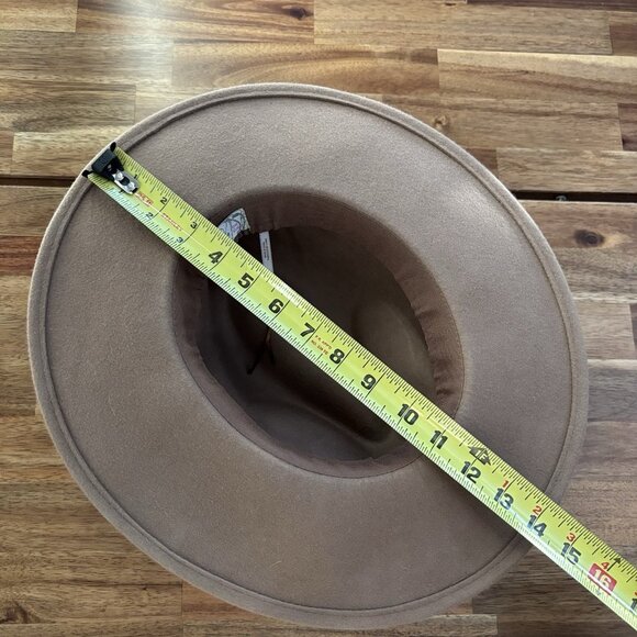 Free People 100% Wool Hat One Size Fedora Boho Festival Western Neutrals Minimal - Picture 6 of 11